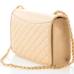 Pale Pink Quilted Chain Cross Body Bag